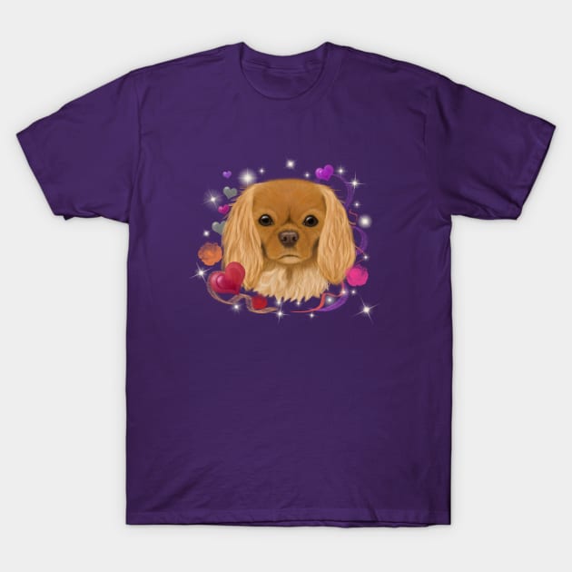 Ruby Cavalier King Charles Spaniel Love Design T-Shirt by Cavalier Gifts